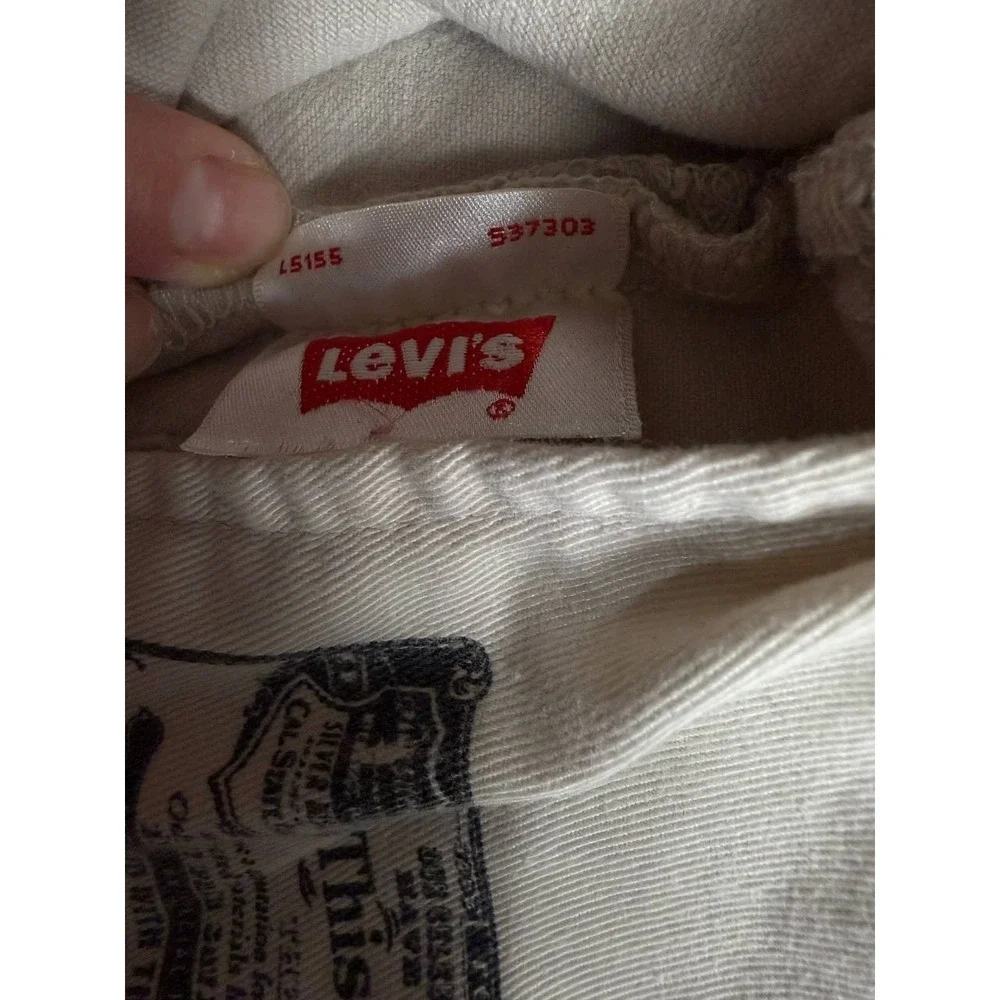 Levi's 501 Distressed Patchwork Denim Light Gray Jeans Men's Size 34x32